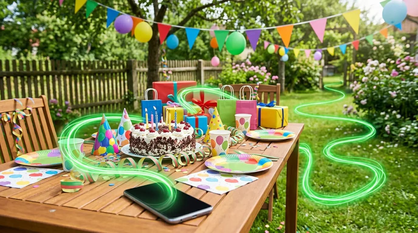 Kindergeburtstag – Kinder auf Schnitzeljagd im Freien